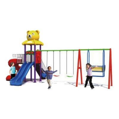 MYTS Curvy Slide Teddy Top multicentre for kids with swings and dual swing 
